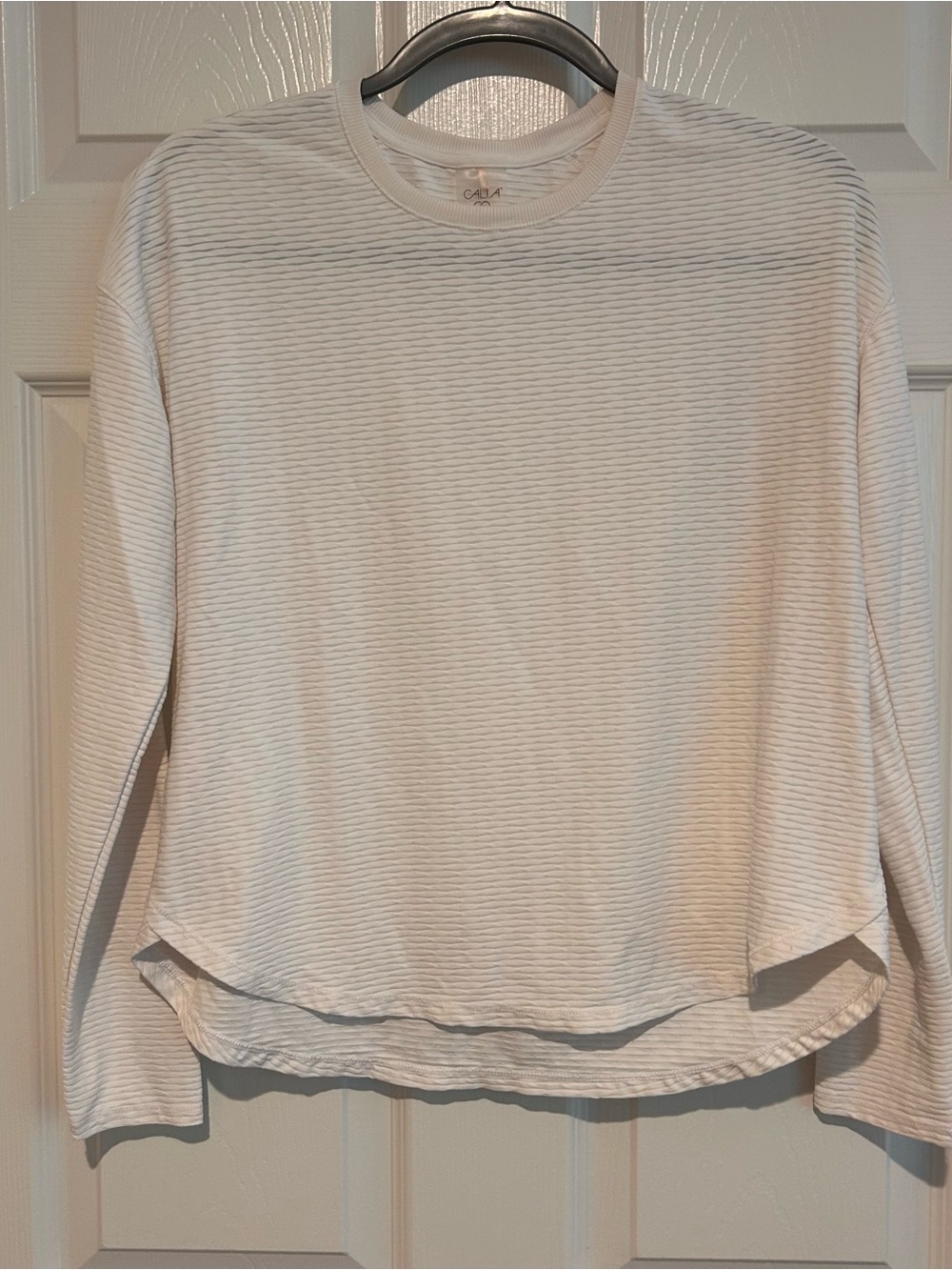 Calia by Carrie Underwood White Textured Long-Sleeve Athletic Top